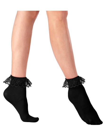 Socquettes blanches avec bords dentelle