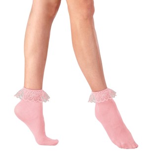 Socquettes noires avec bords dentelle 2