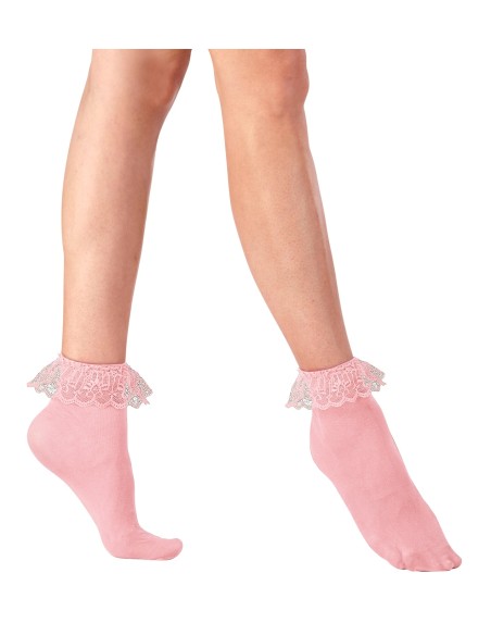 Socquettes noires avec bords dentelle