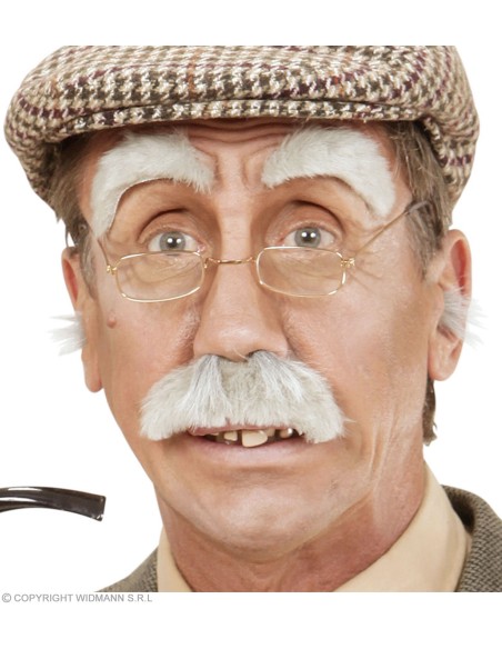 Barbe longue grise avec lèvres