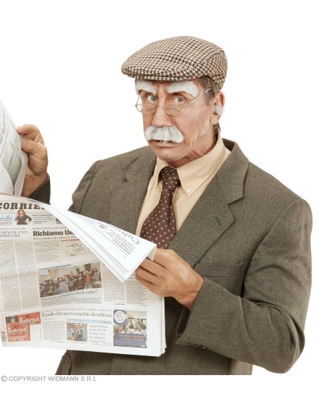 Barbe longue grise avec lèvres