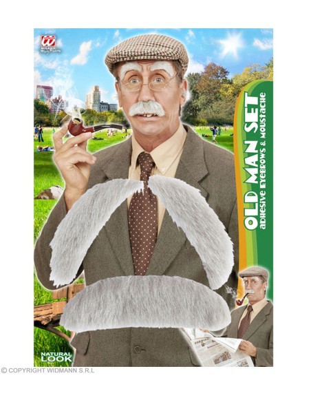 Barbe longue grise avec lèvres