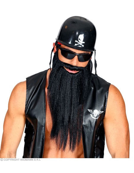 Barbe longue brune avec lèvres