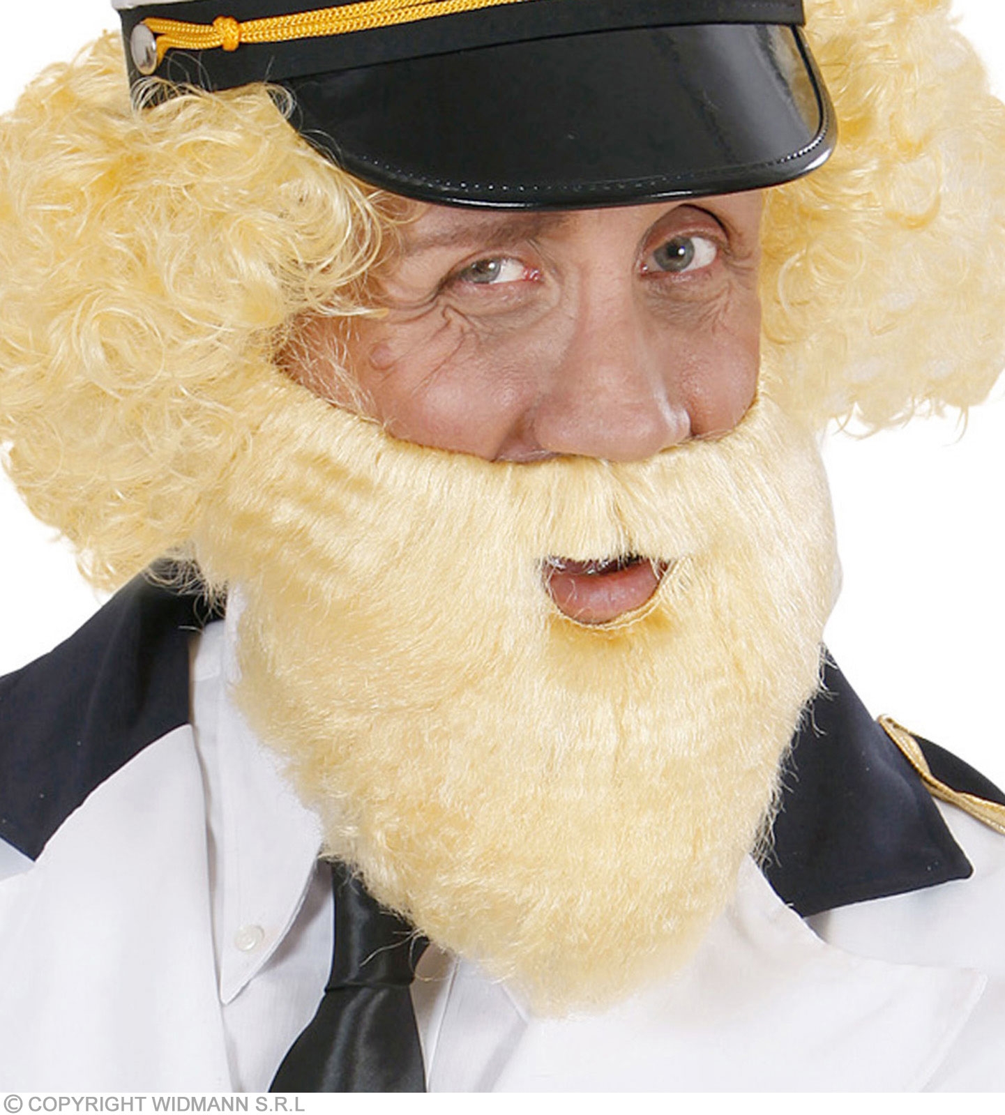 Barbe de Saint-Nicolas avec perruque et moustache 