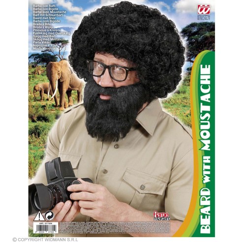 Moustache avec barbe noire