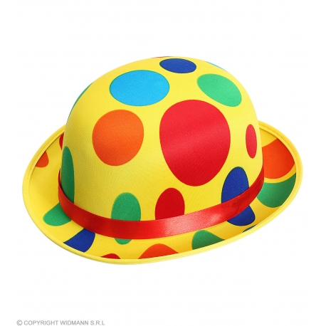 Chapeau melon clown satin