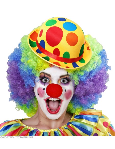 Chapeau melon clown satin