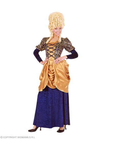 Déguisement marquise velours bleu