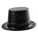 Chapeau haut de forme PVC paillettes noir