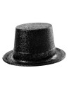 Chapeau haut de forme PVC paillettes noir