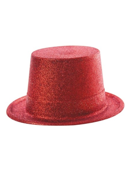 Chapeau haut de forme PVC paillettes noir