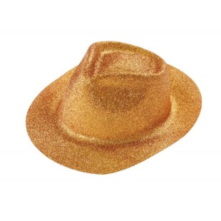 Chapeau borsalino PVC paillettes noir