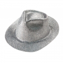 Chapeau borsalino PVC paillettes argent