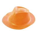 Chapeau borsalino PVC paillettes orange