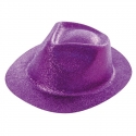 Chapeau borsalino PVC paillettes violet